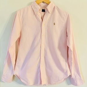 EUC Pink Stripe Ralph Lauren Oxford Button Down
